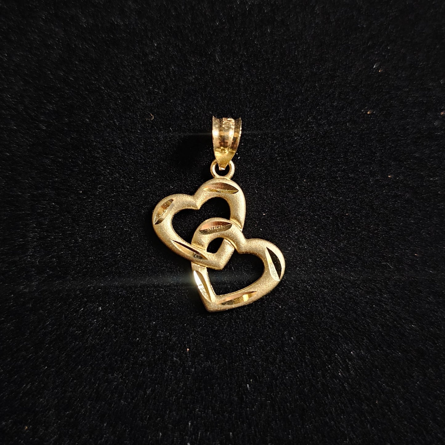 10k Solid Diamond Cut Hearts