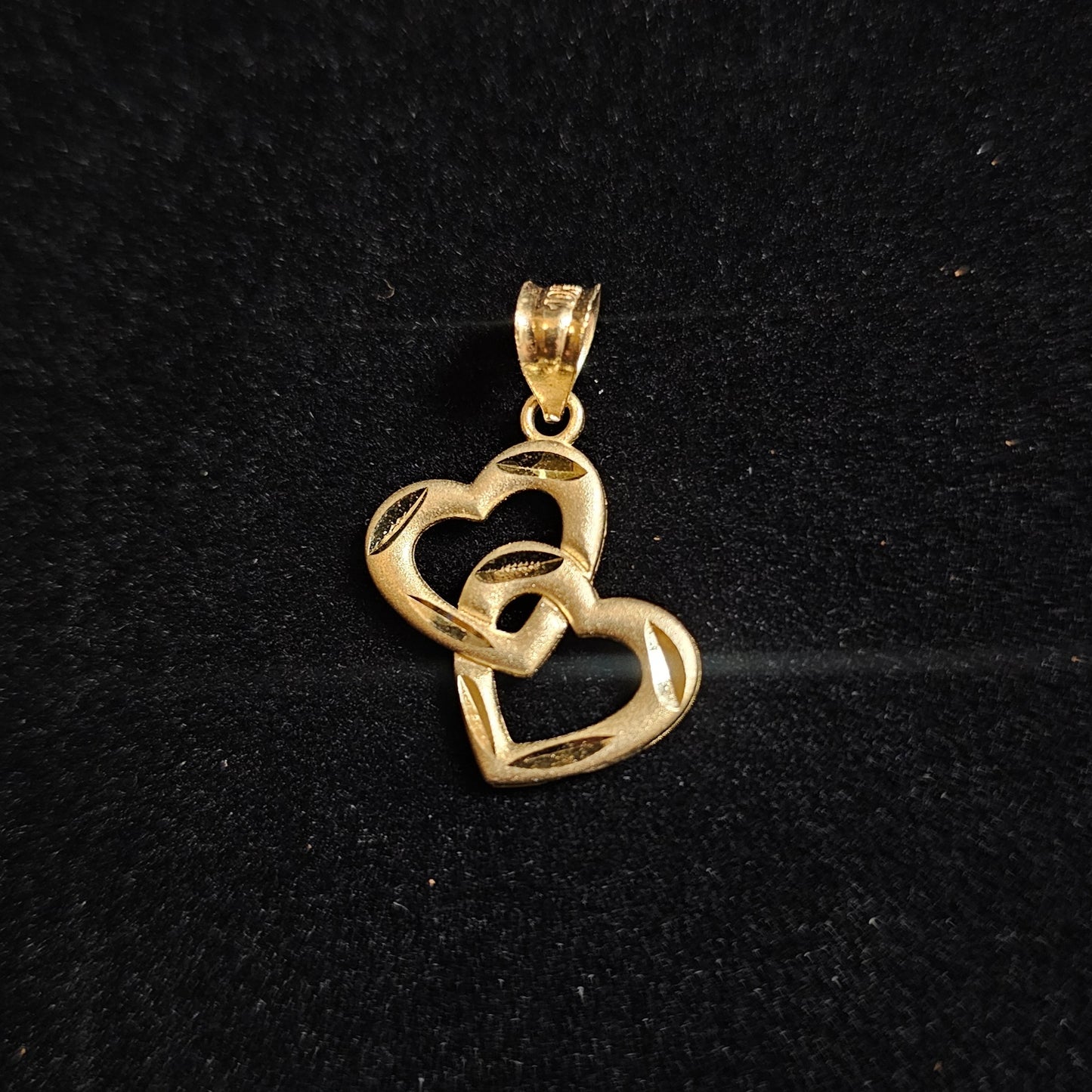 10k Solid Diamond Cut Hearts