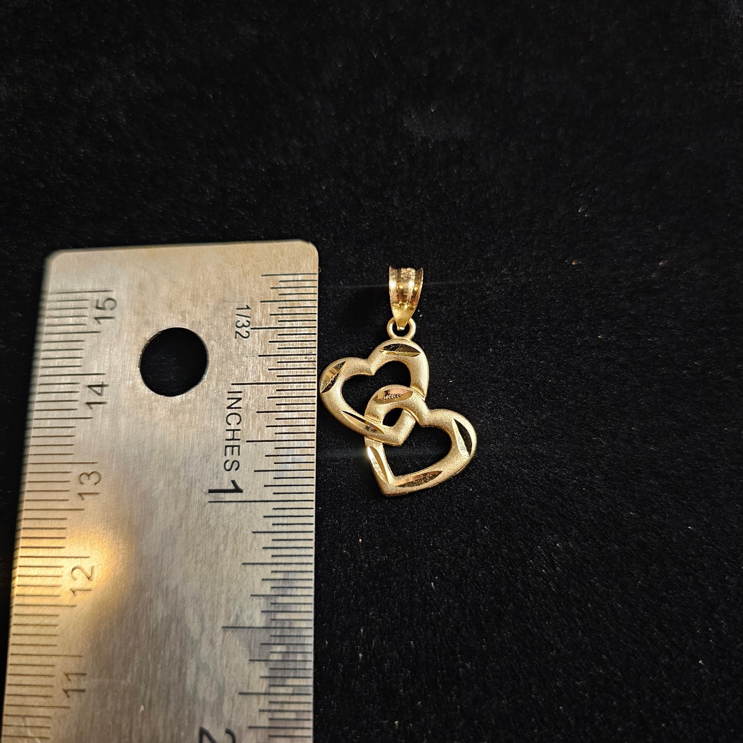 10k Solid Diamond Cut Hearts