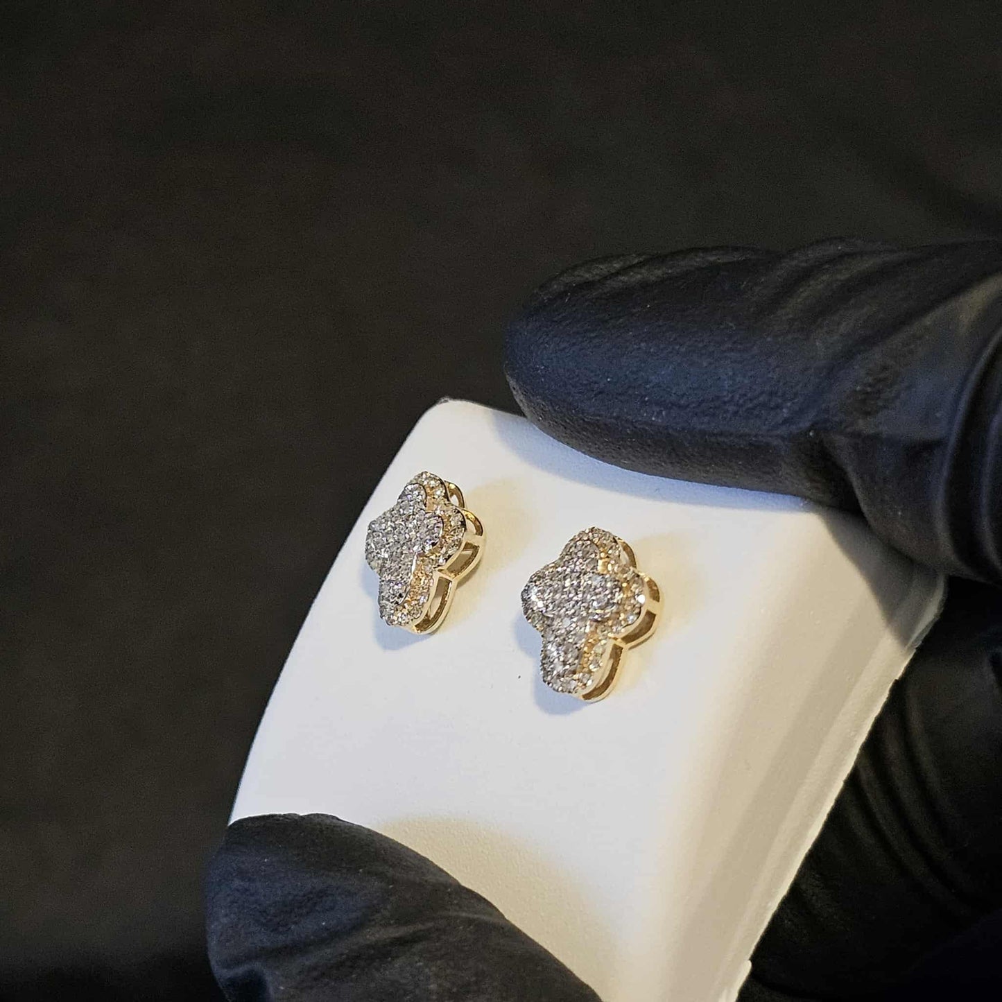 Round Cross Diamond Earrings