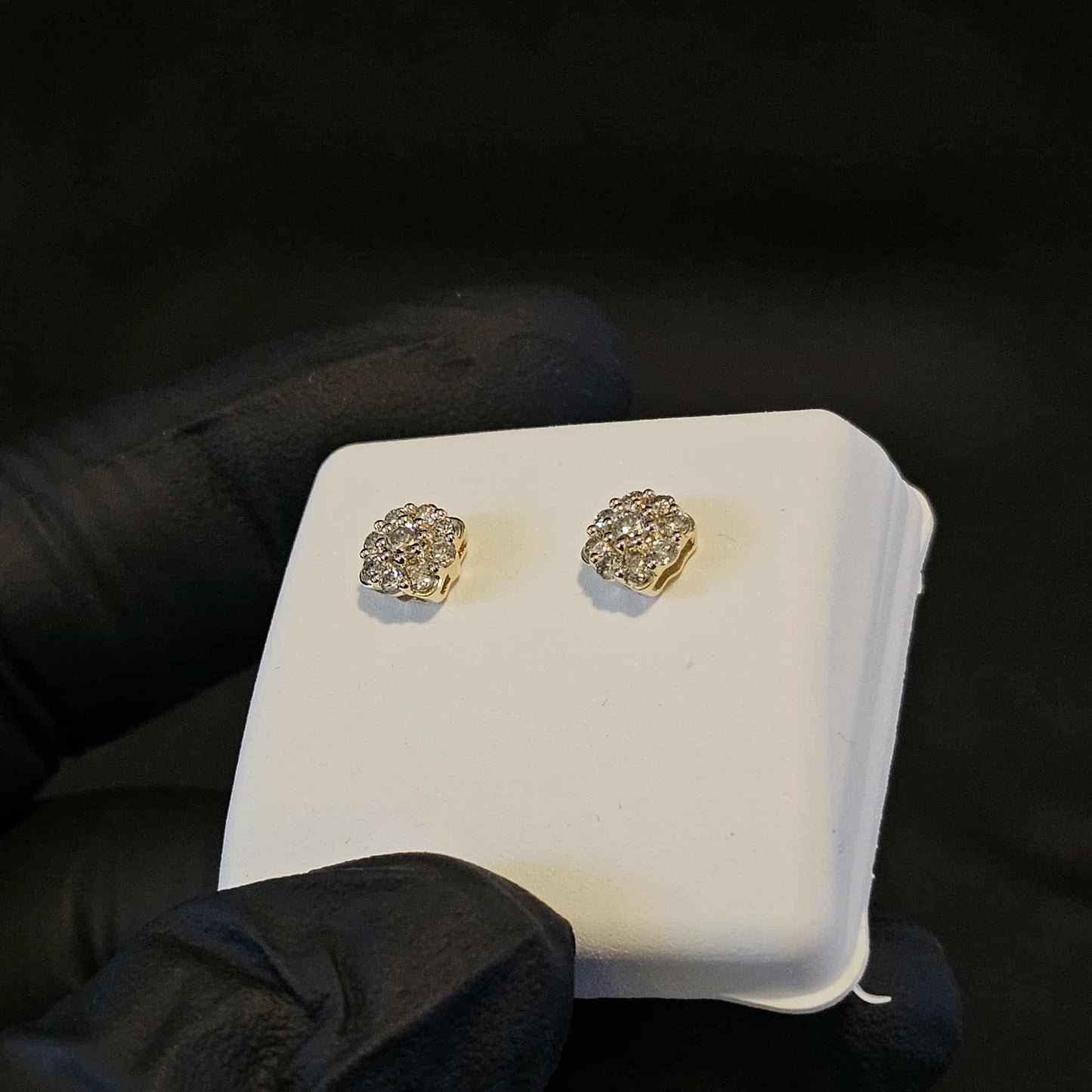 1/2 Ct Natural Diamond Cluster Studs