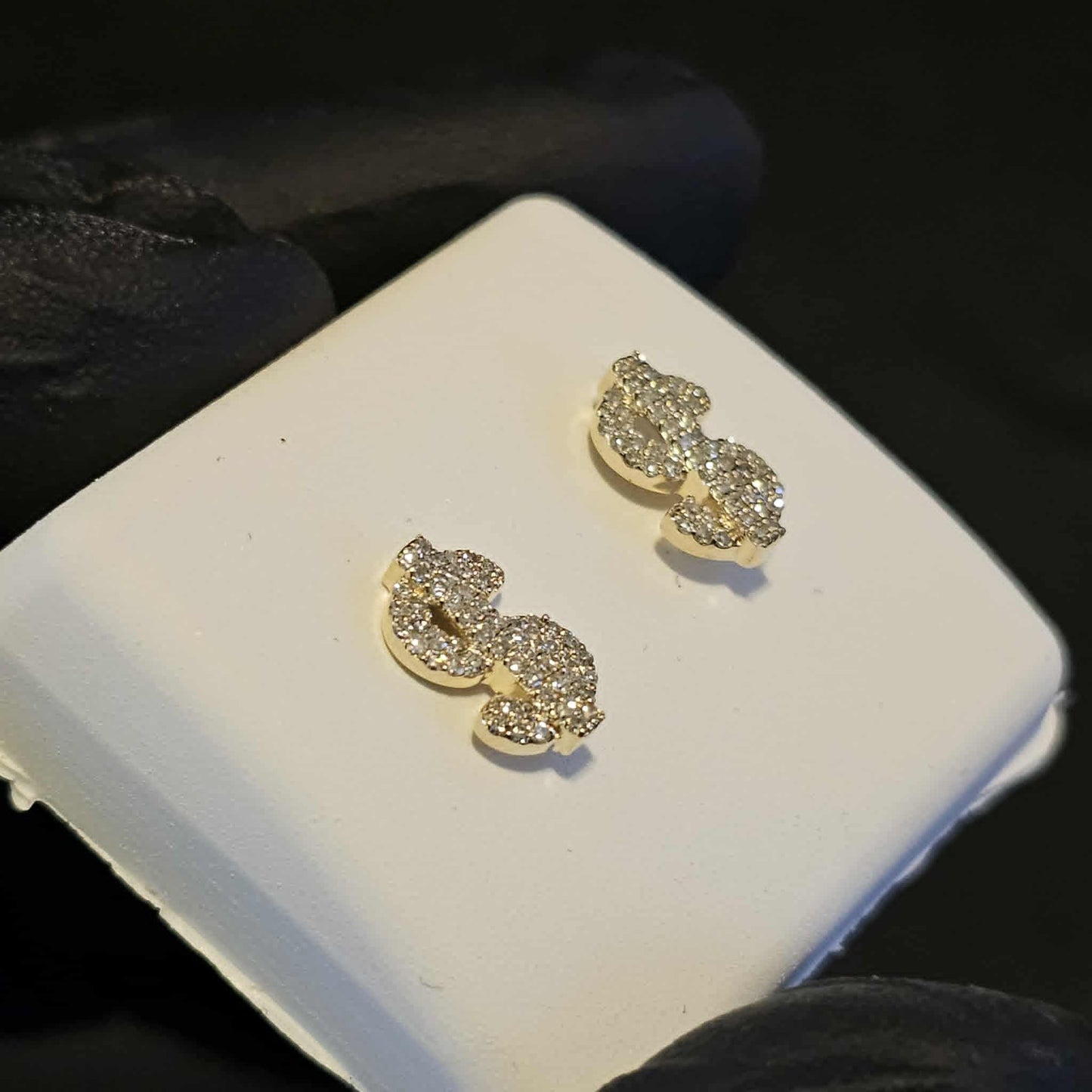 Money Sign Studs 10k