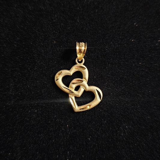 10k Solid Diamond Cut Hearts