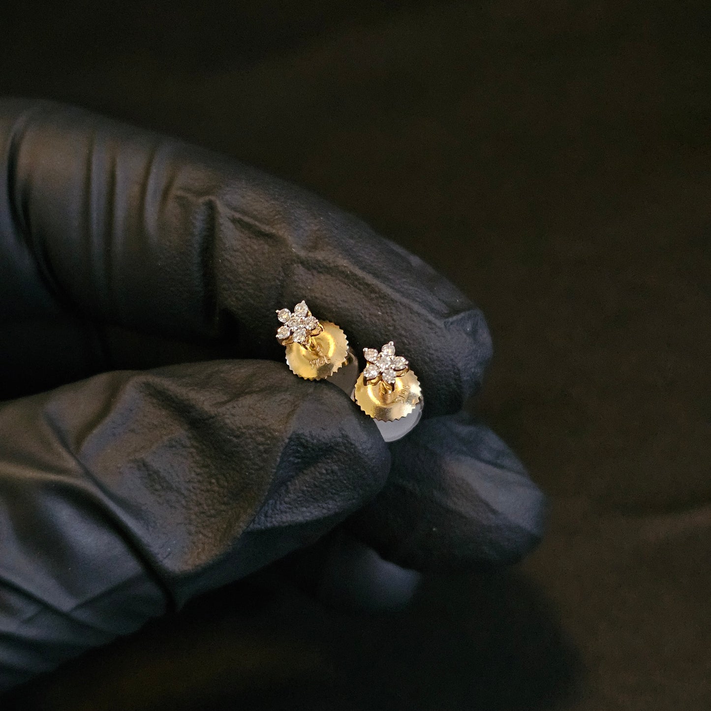 5 Natural Diamond 10k Earrings