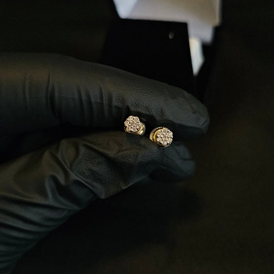 Cluster Earrings 10k Natural Diamonds