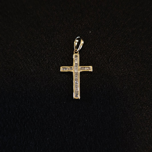 10k Baguette Diamonds Cross
