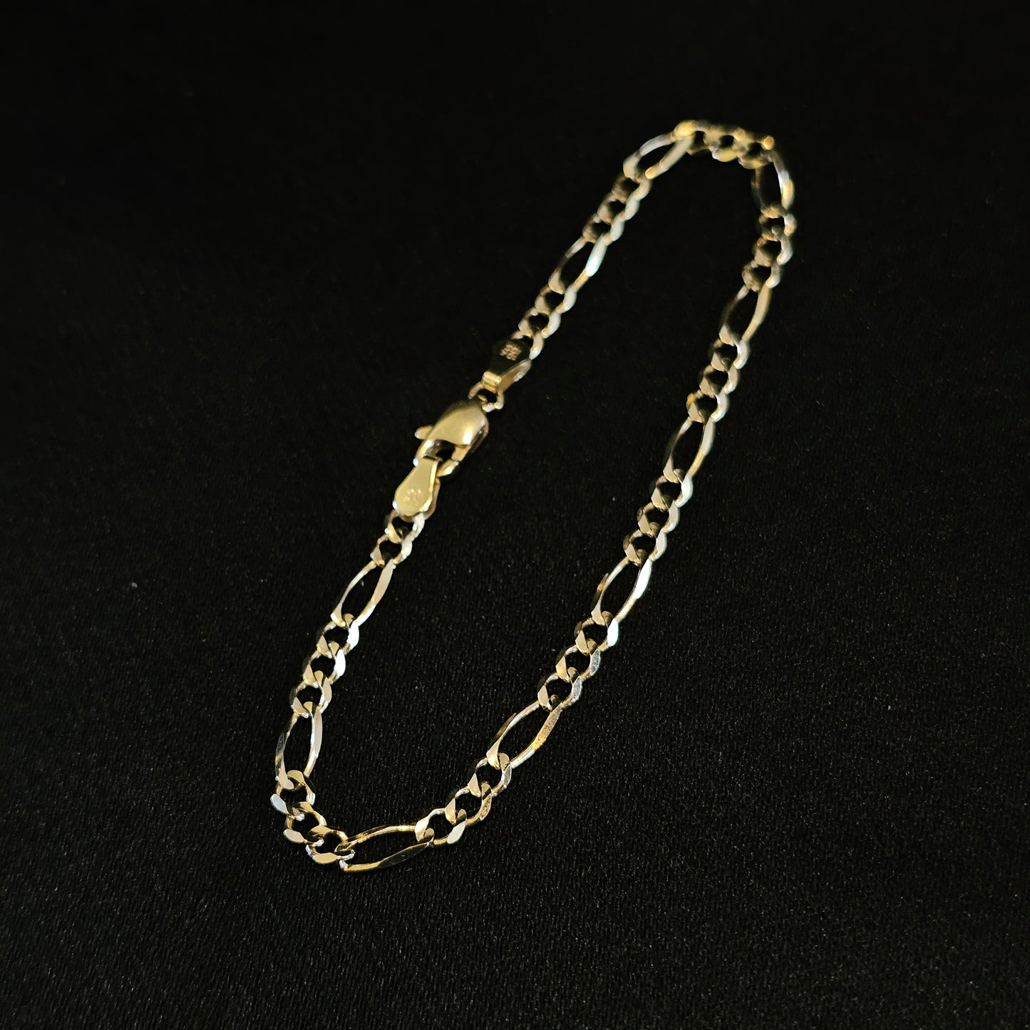 7" Figaro Bracelet 10k Solid Yellow Gold