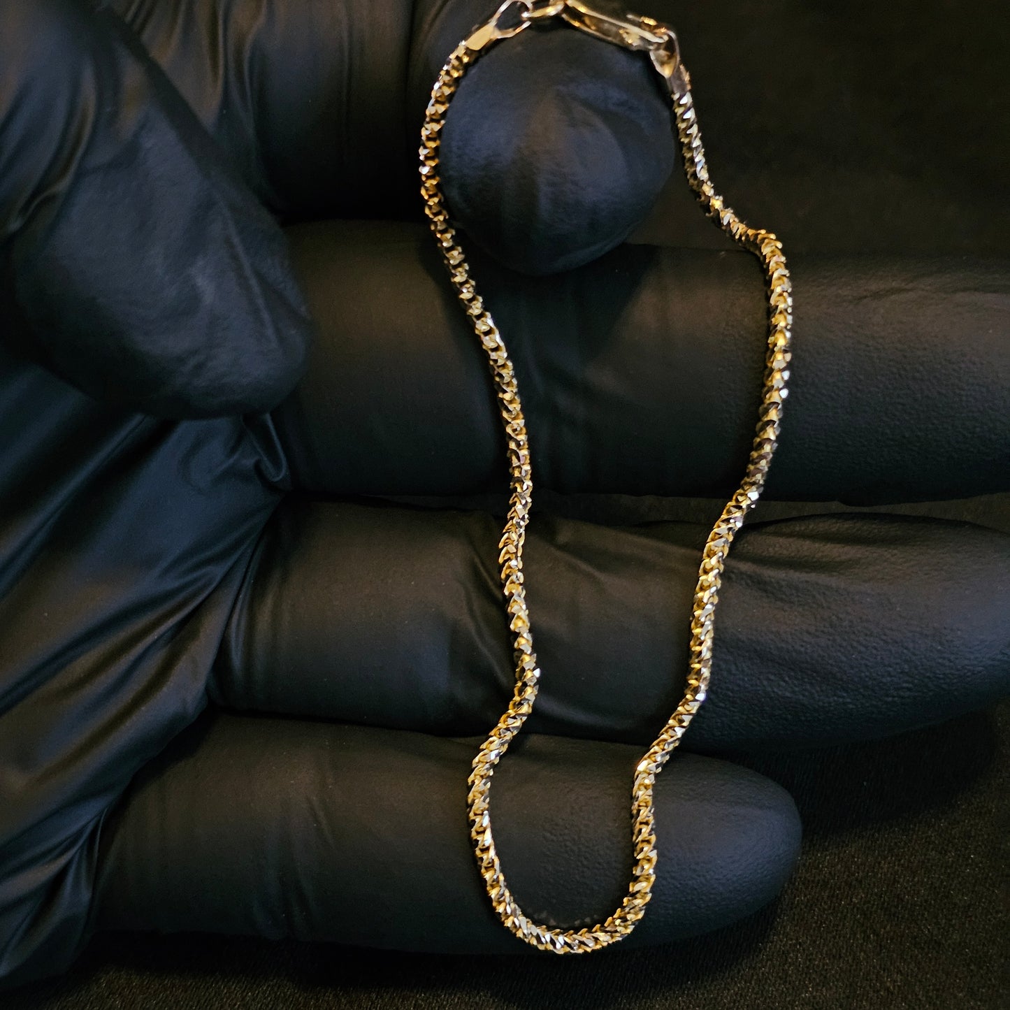 8" 10k Solid Franco Link W/ Diamond Cut