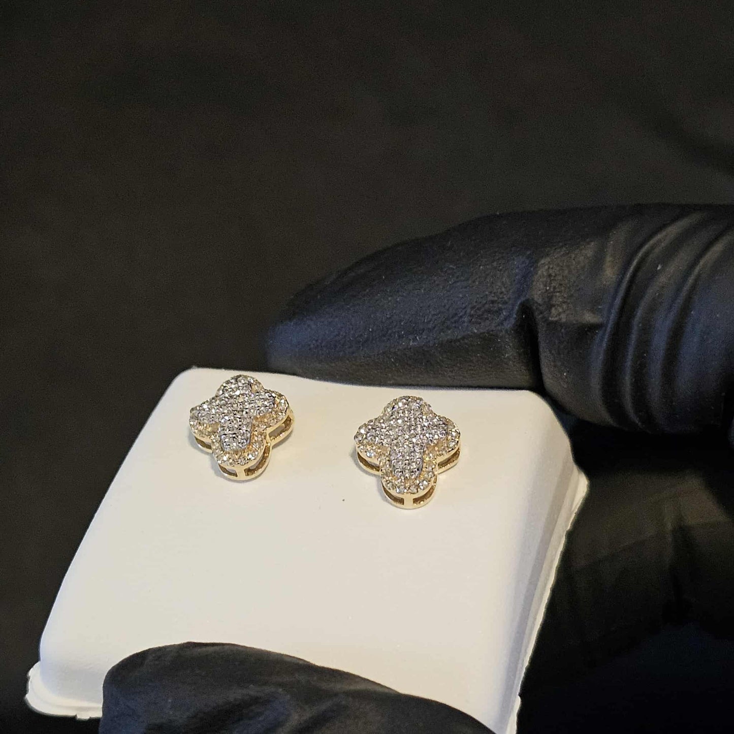 Round Cross Diamond Earrings
