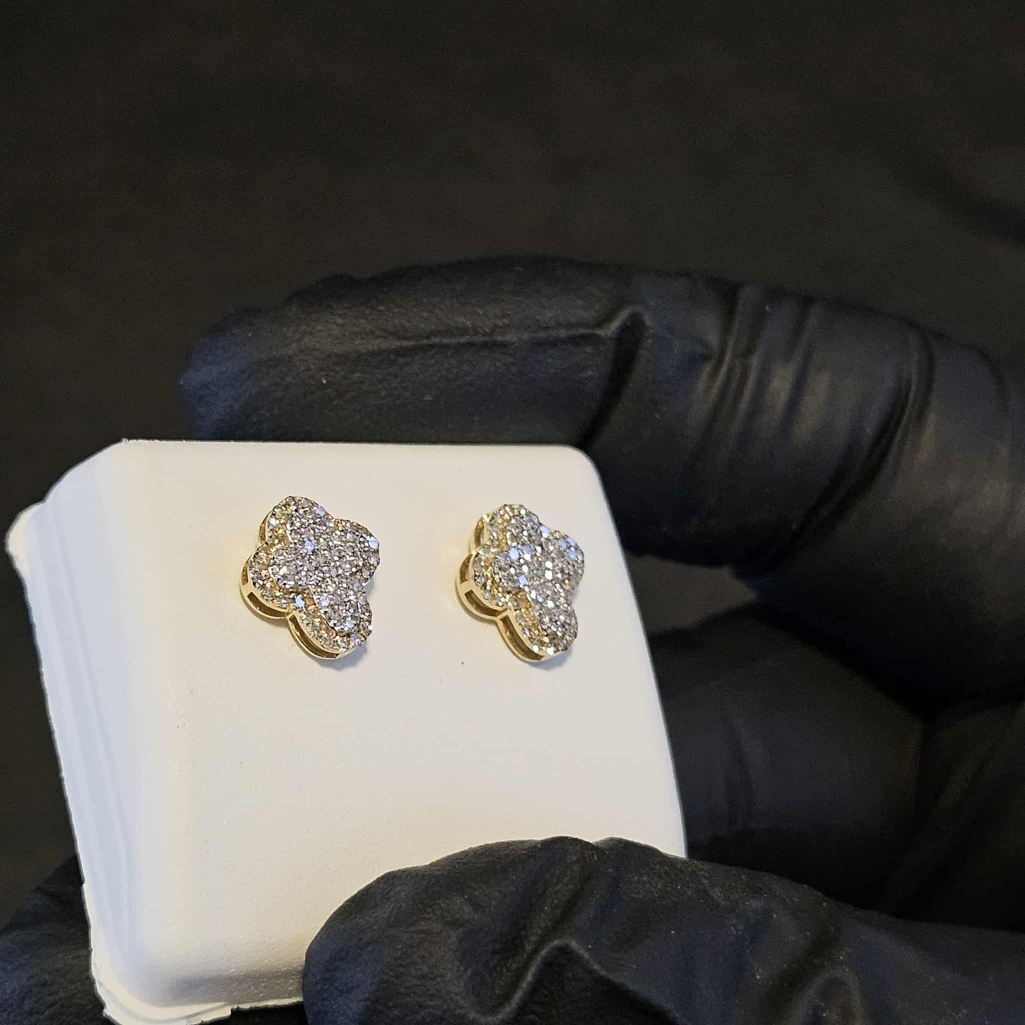 Round Cross Diamond Earrings