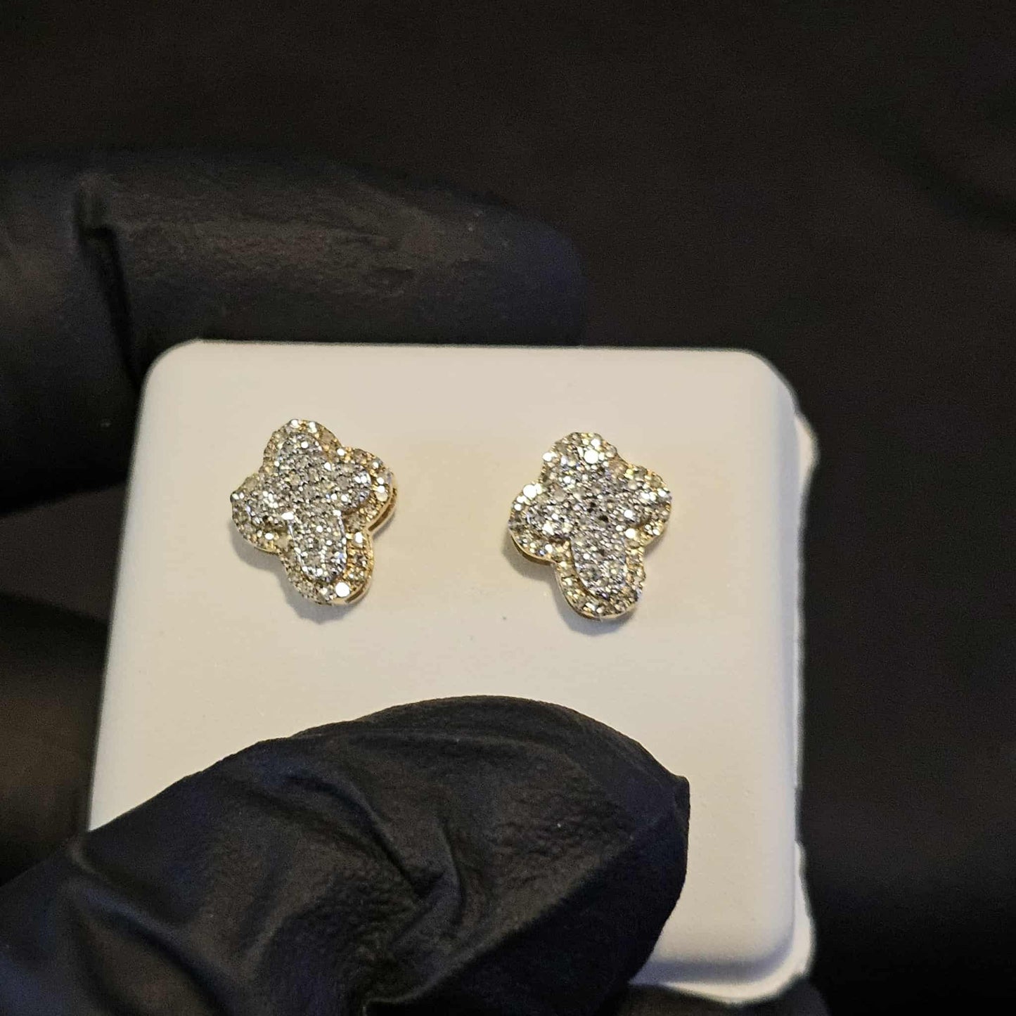 Round Cross Diamond Earrings