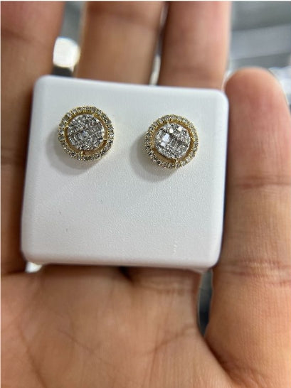 14K W DIAMONDS BAGGUETTES ROUND