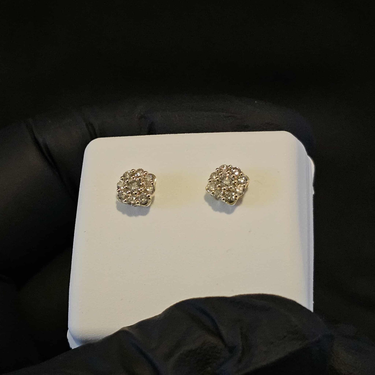 1/2 Ct Natural Diamond Cluster Studs