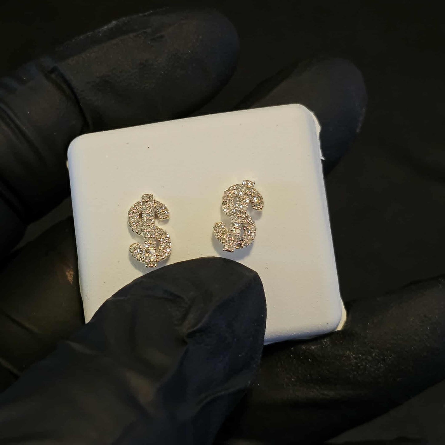 Money Sign Studs 10k