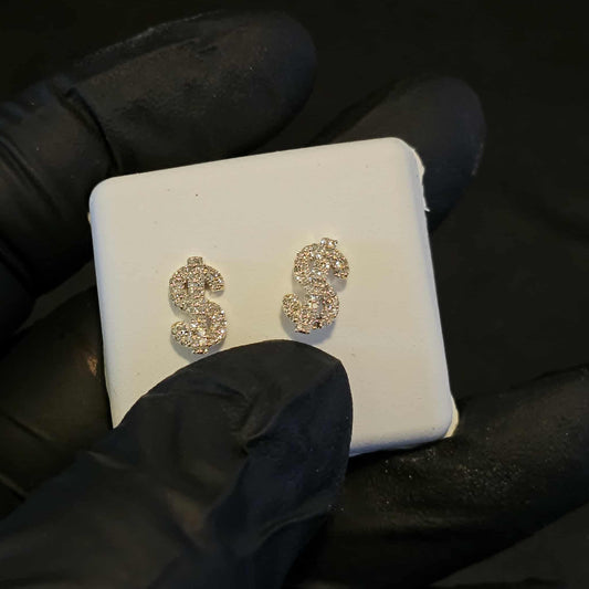 Money Sign Studs 10k