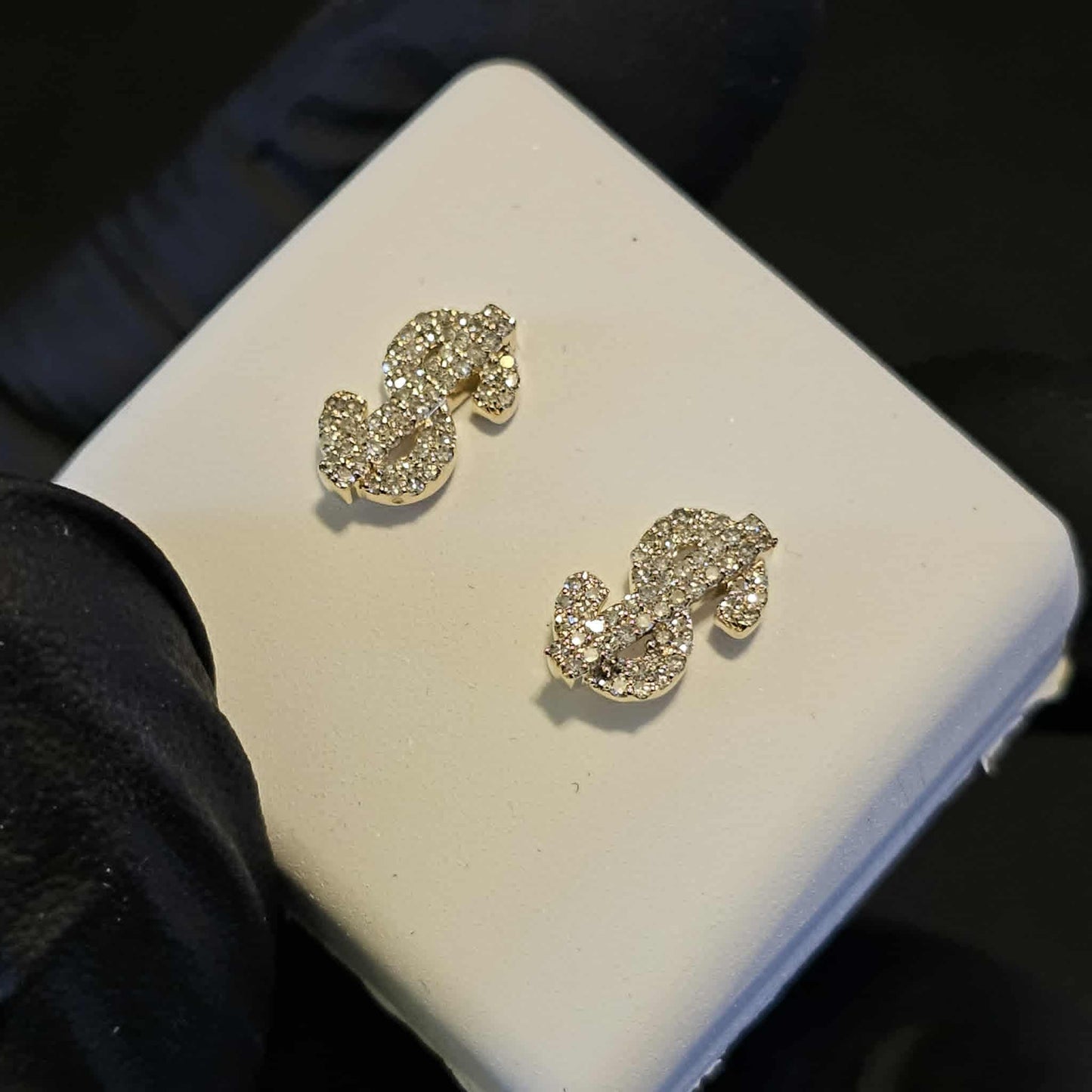 Money Sign Studs 10k